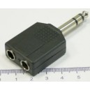 переходник 6,3 х 2 6,3 ( пласм.)